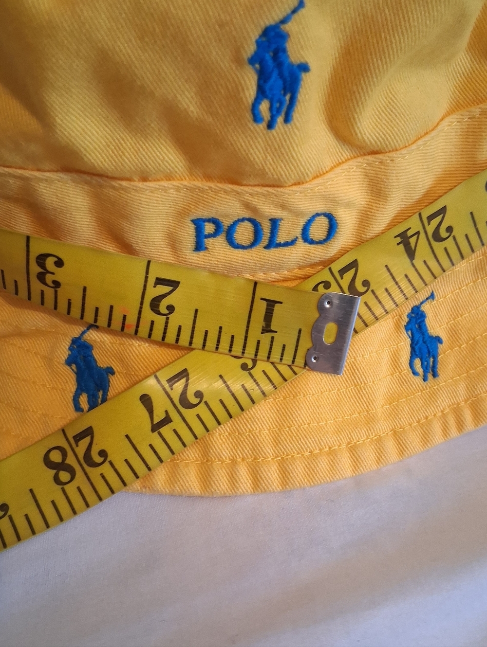 New Polo Ralp Lauren Scattered Bucket Hat Pony Embroidered Men Yellow Sz L/XL - Picture 4 of 6